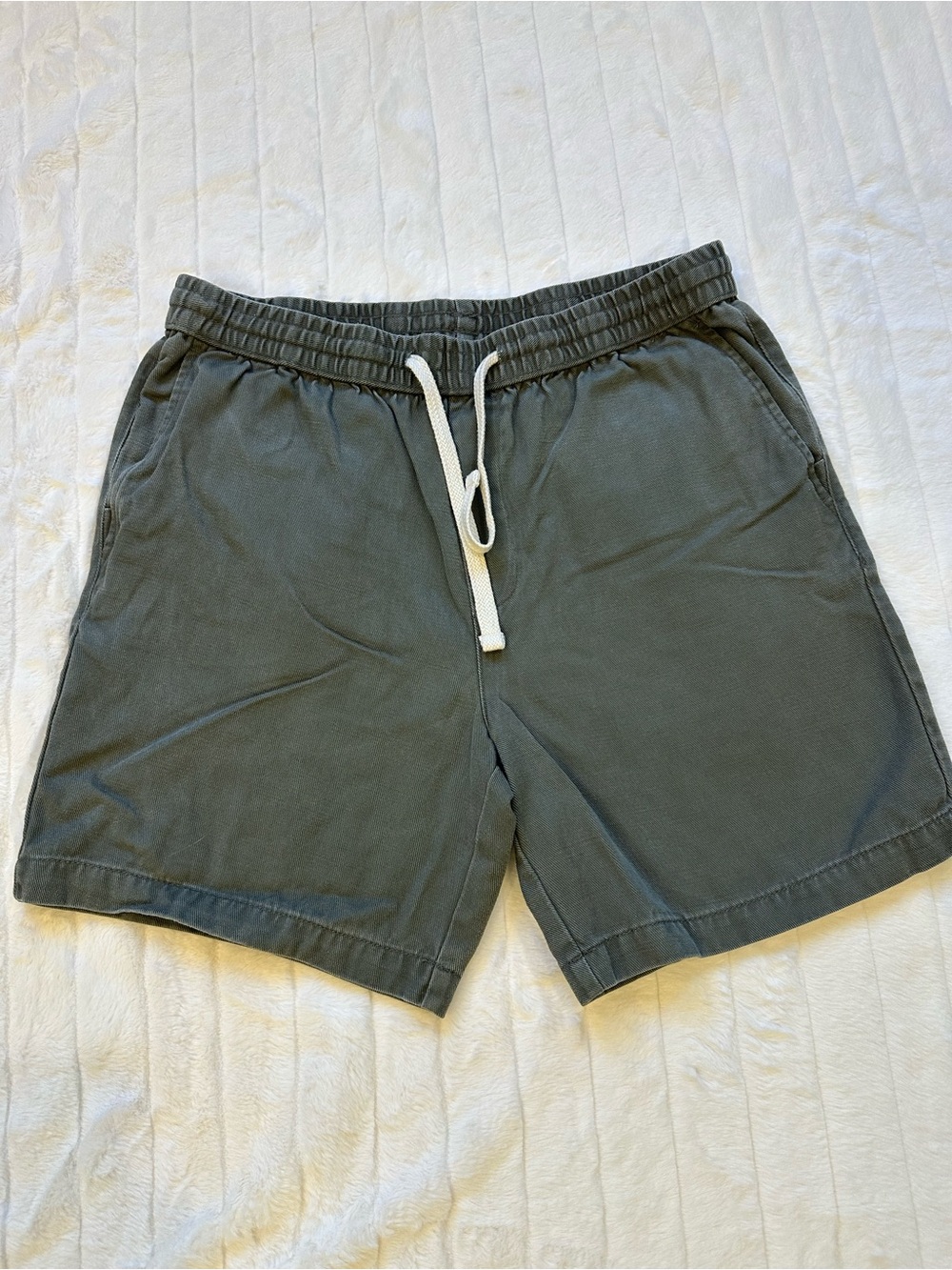 Goodfellow & Co Olive Drawstring Athletic Shorts with White Cord